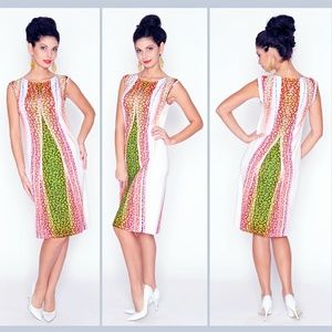 PARTY DRESS STRETCH KNEE LENGTH MADE IN EUROPE